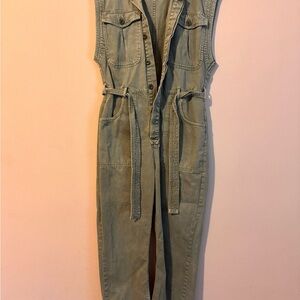 We The Free Green Denim Overalls